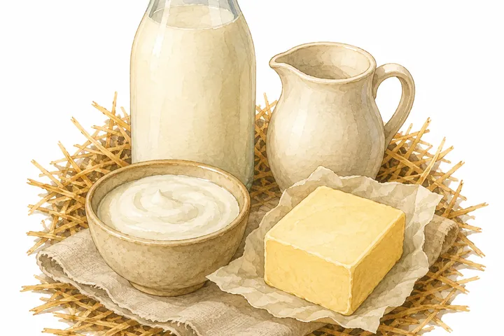 Milk & dairy category illustration